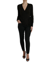 Dolce & Gabbana Wool V-neck Cardigan Sweater Black