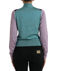 Dolce & Gabbana Women's Purple Knitted Tie Neck Sweater