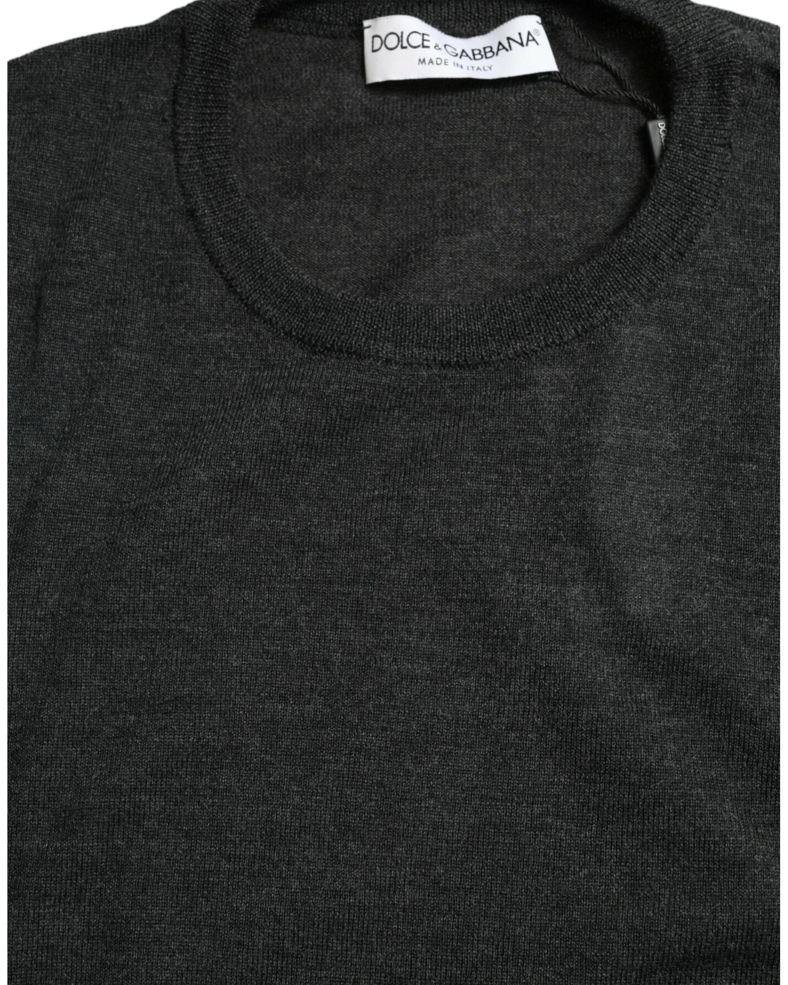 Dolce & Gabbana Men's Crew Neck Sweater in Dark Grey