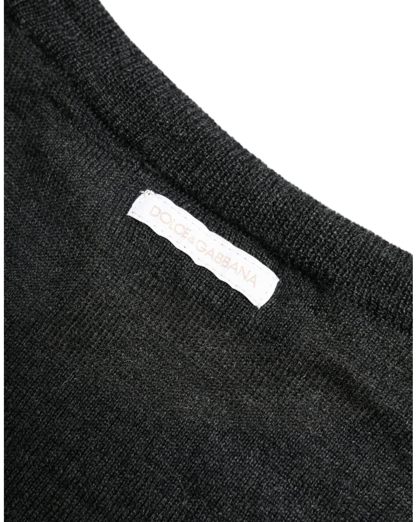 Dolce & Gabbana Men's Crew Neck Sweater in Dark Grey