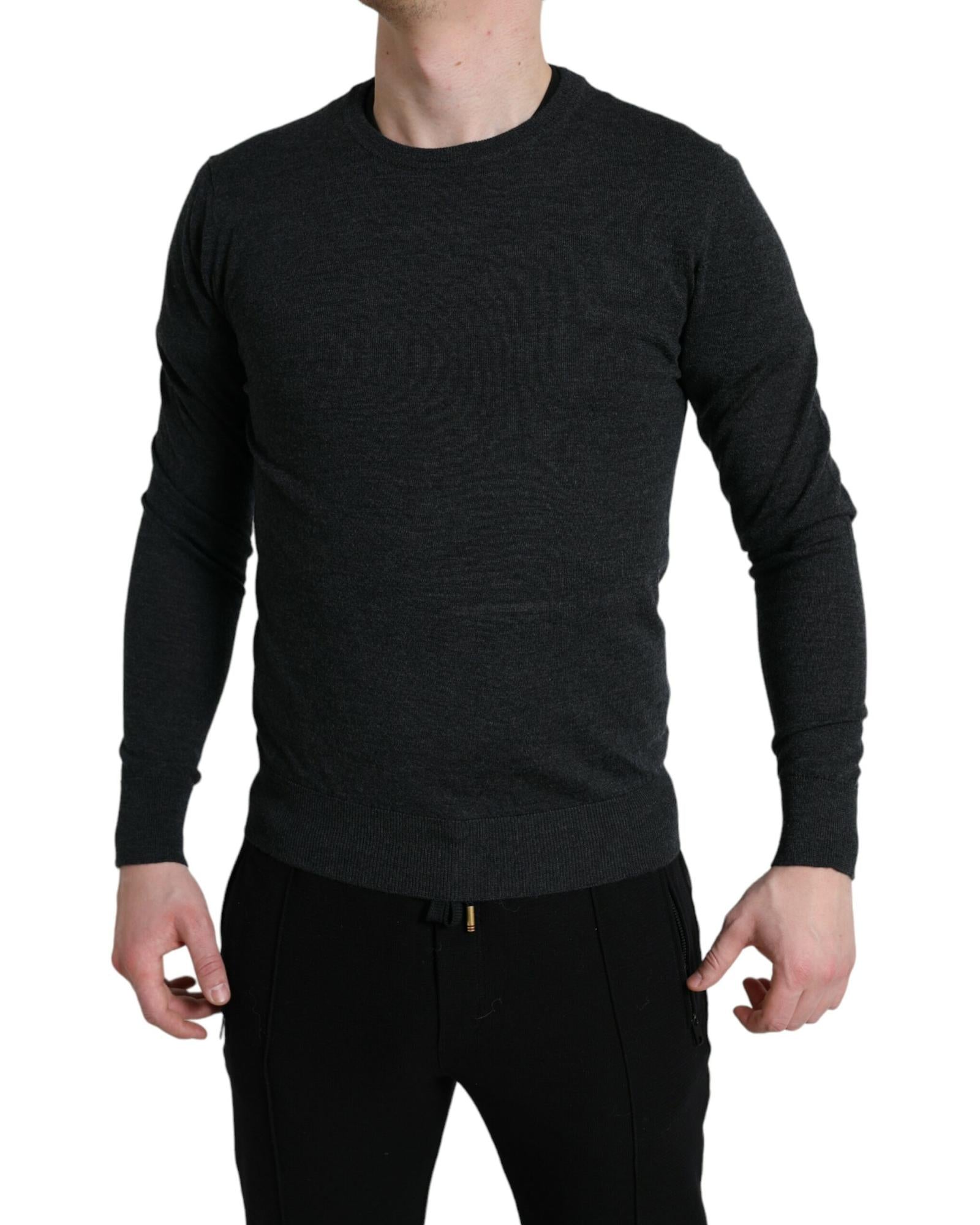Dolce & Gabbana Men's Crew Neck Sweater in Dark Grey