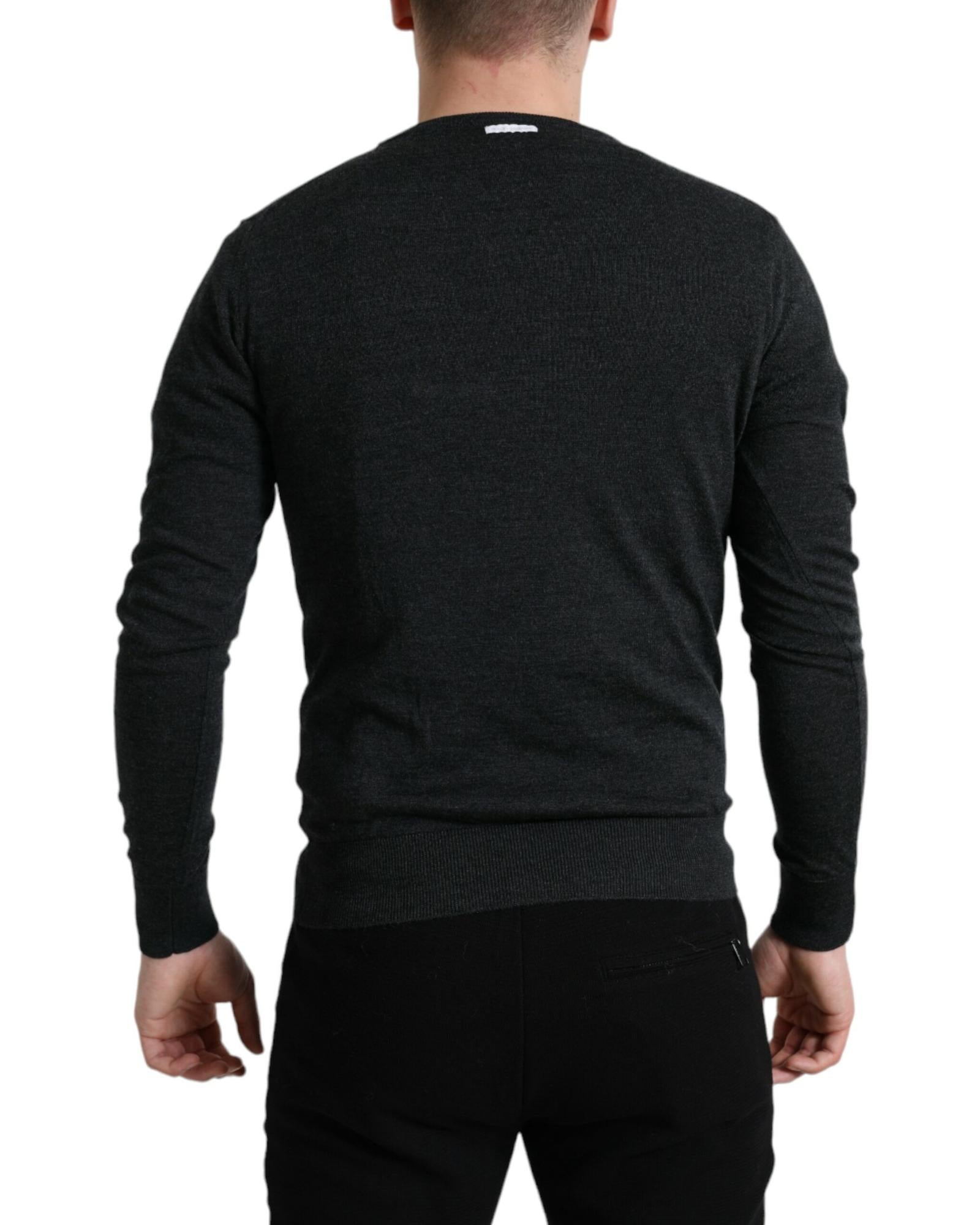 Dolce & Gabbana Men's Crew Neck Sweater in Dark Grey