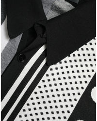 Dolce & Gabbana Striped Polka Dot Collared Sweater
