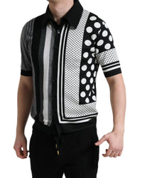 Dolce & Gabbana Striped Polka Dot Collared Sweater