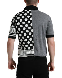 Dolce & Gabbana Striped Polka Dot Collared Sweater