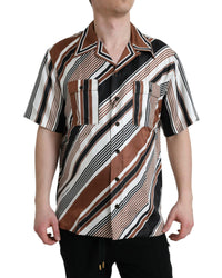 Dolce & Gabbana Striped Silk Shirt for Men Multicolor