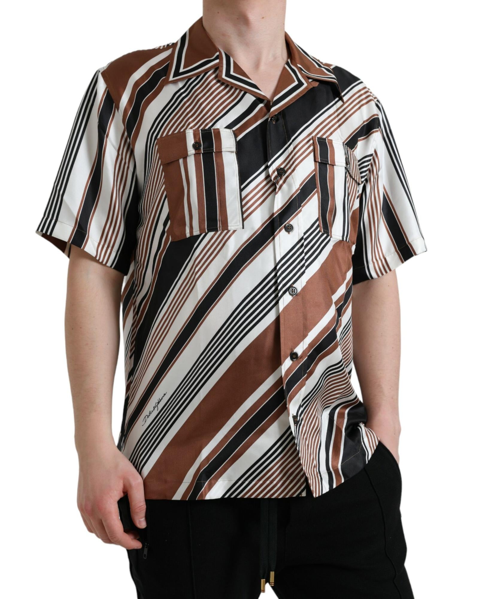 Dolce & Gabbana Striped Silk Shirt for Men