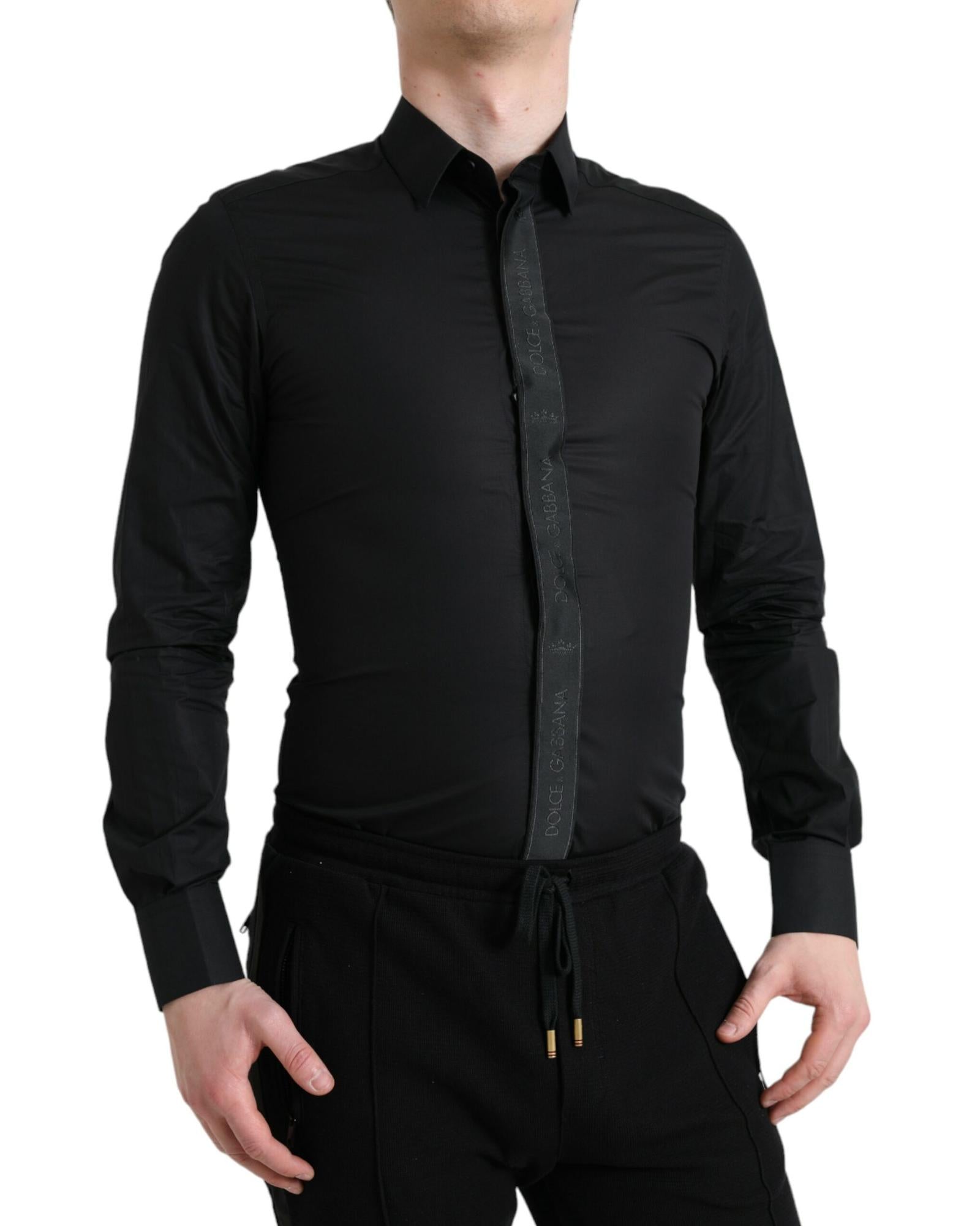 Dolce & Gabbana Men's Black Long Sleeve Button Down Shirt