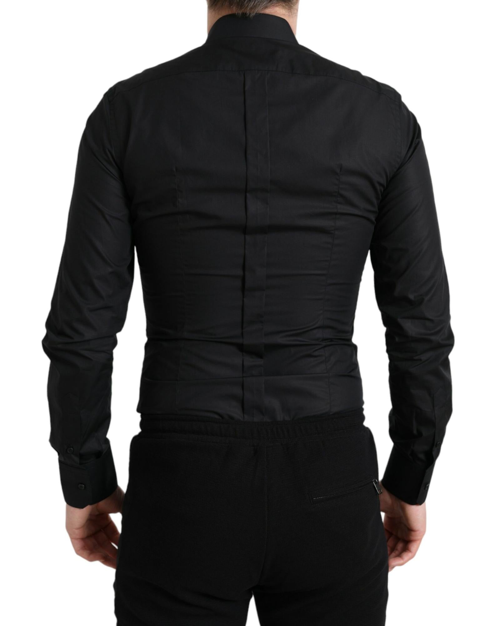 Dolce & Gabbana Men's Black Long Sleeve Button Down Shirt