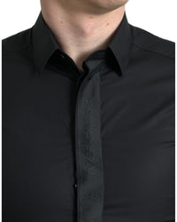 Dolce & Gabbana Men's Black Long Sleeve Button Down Shirt