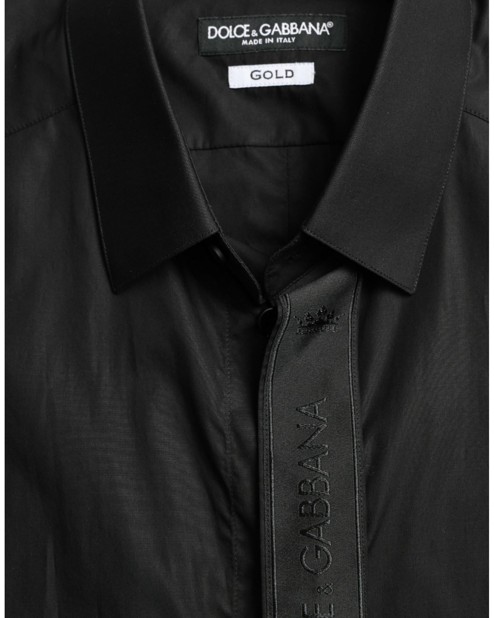 Dolce & Gabbana Men's Black Long Sleeve Button Down Shirt