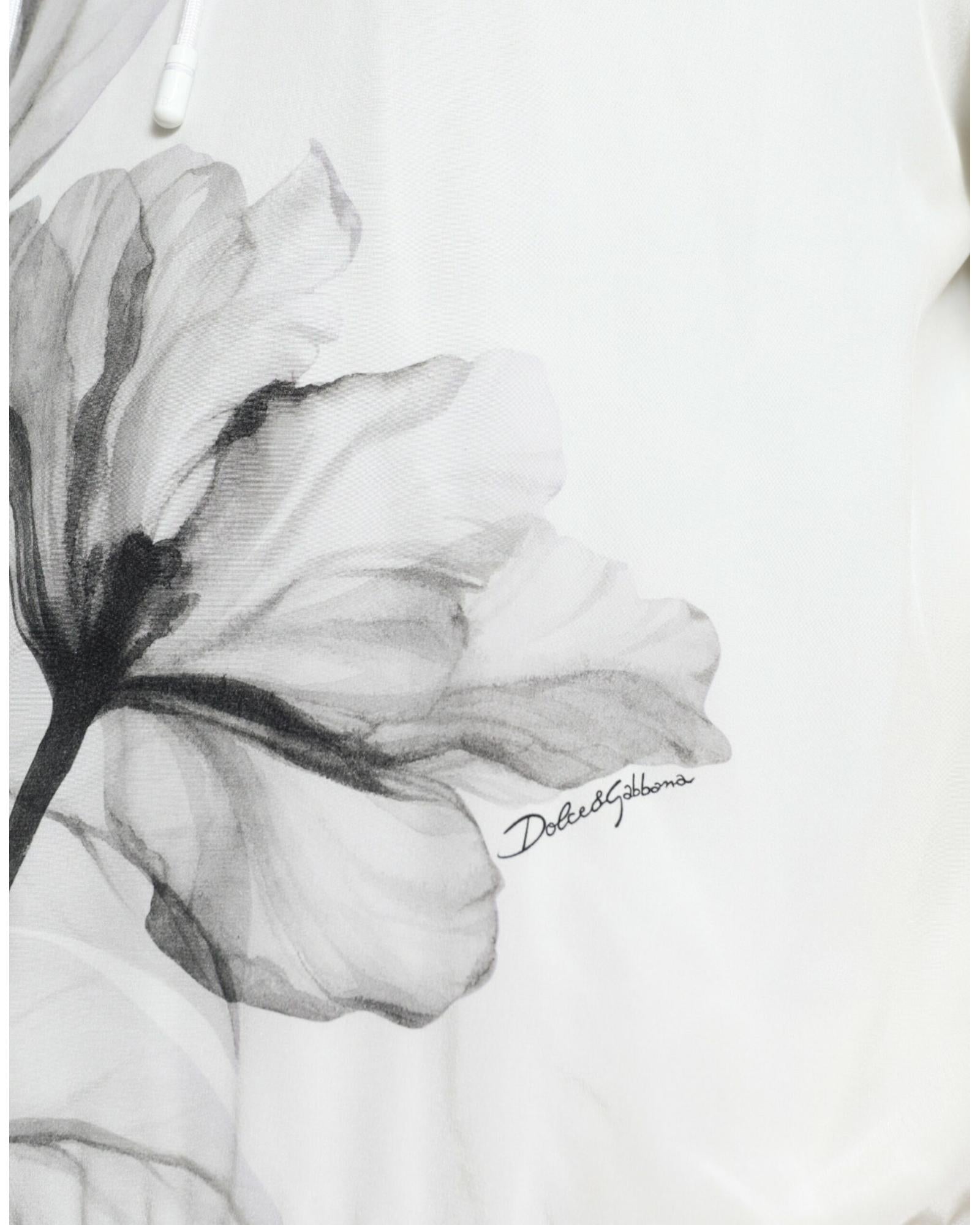 Dolce & Gabbana Men's Floral Print Silk Hoodie