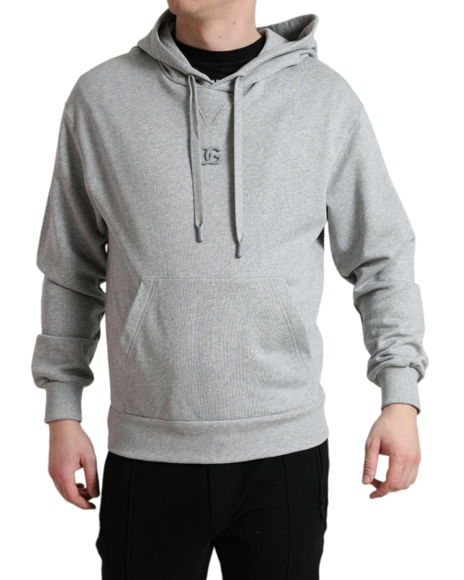 Dolce & Gabbana Men's Grey Hooded Sweatshirt Regular L Gray