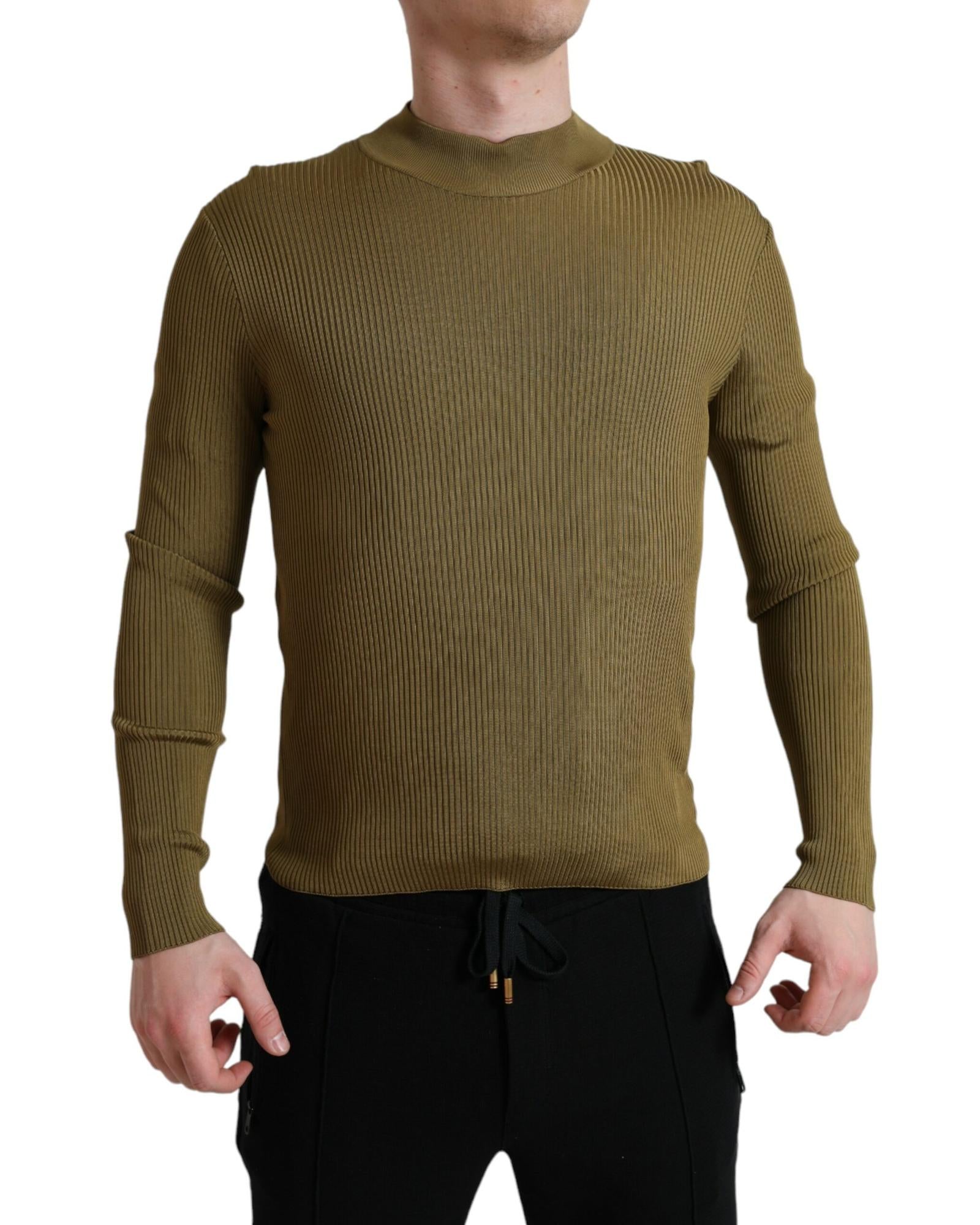 Dolce & Gabbana Ribbed Knit Sweater - Olive Regular XL Army