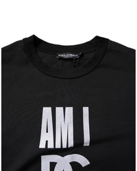 Dolce & Gabbana Graphic Tee Short Sleeve Relaxed Fit Women Black Tops