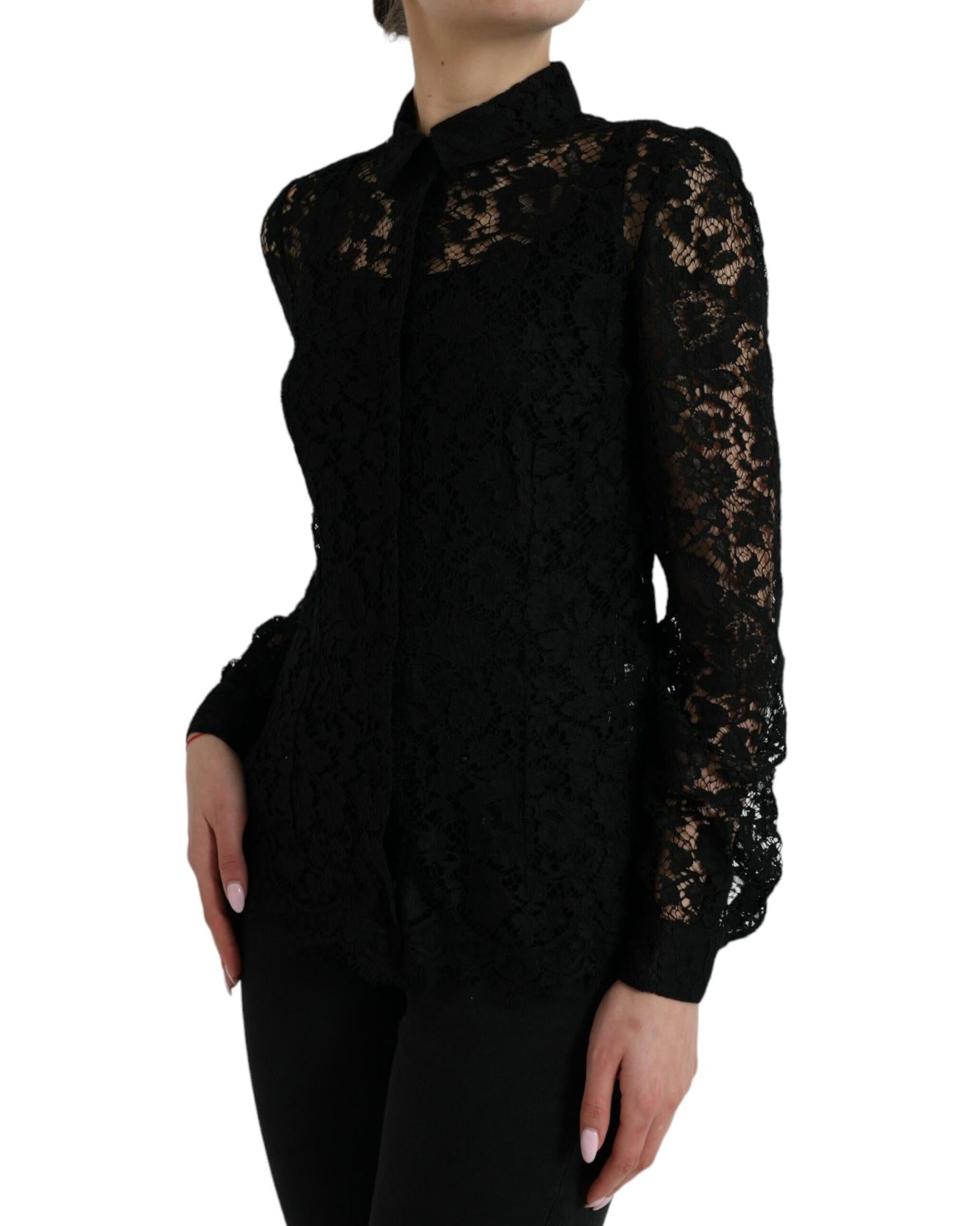 Dolce & Gabbana Black Lace Blouse