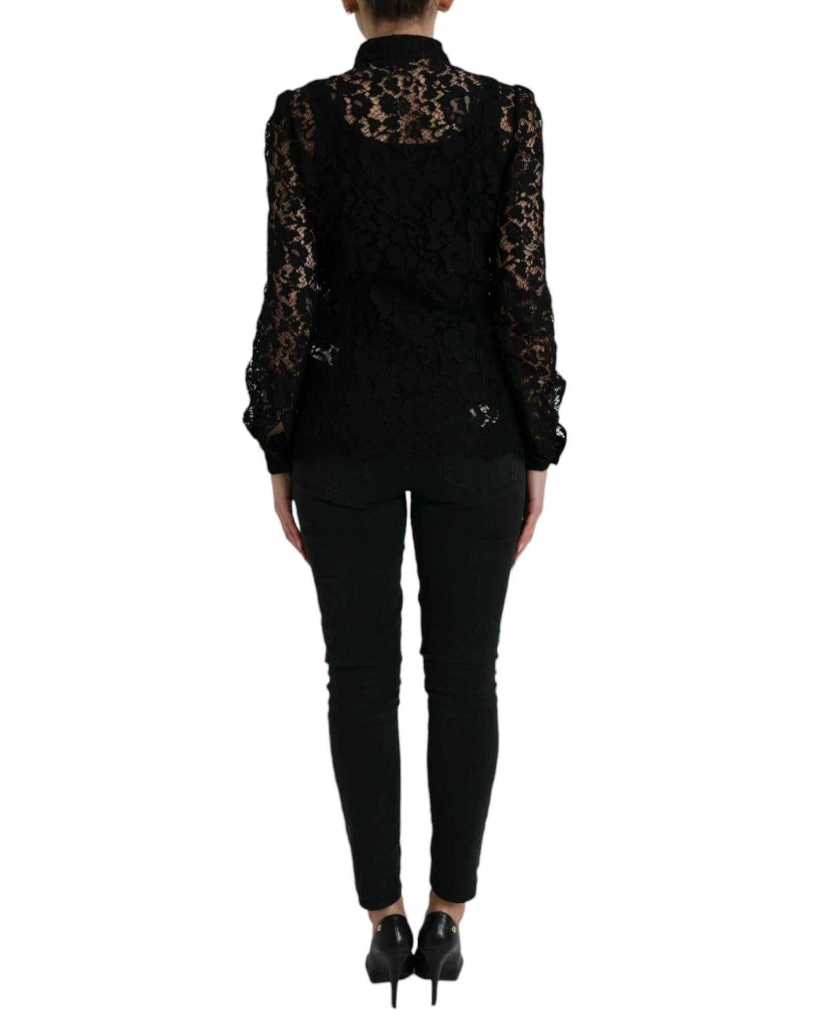 Dolce & Gabbana Black Lace Blouse