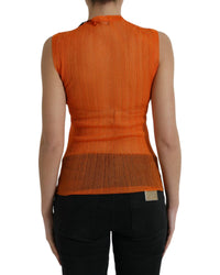 Dolce & Gabbana Pleated Knit Top in Orange