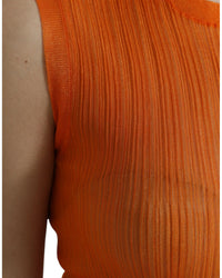 Dolce & Gabbana Pleated Knit Top in Orange
