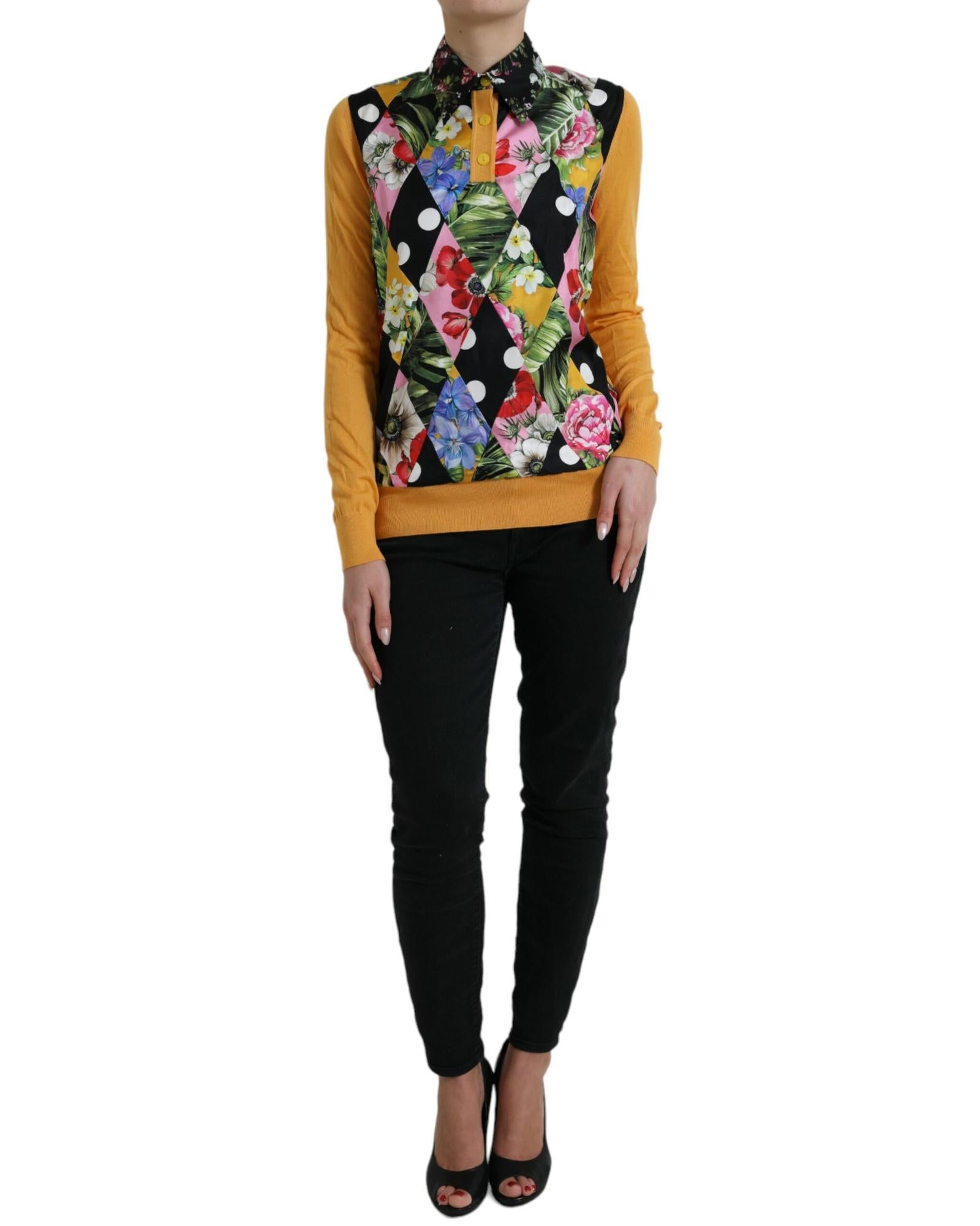 Dolce & Gabbana Patchwork Cashmere Henley Sweater