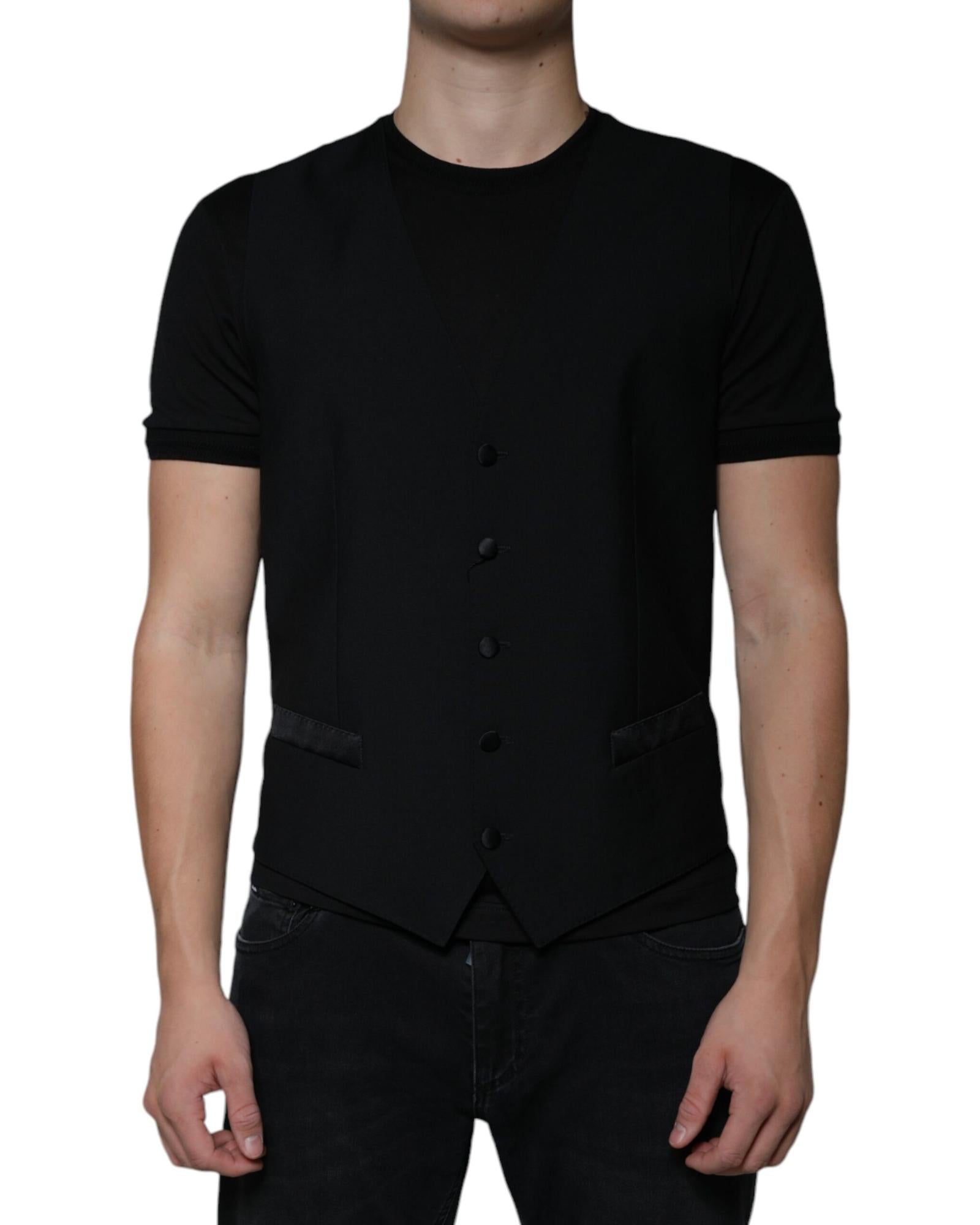 Dolce & Gabbana Wool Blend Formal Dress Vest with Adjustable Back Strap