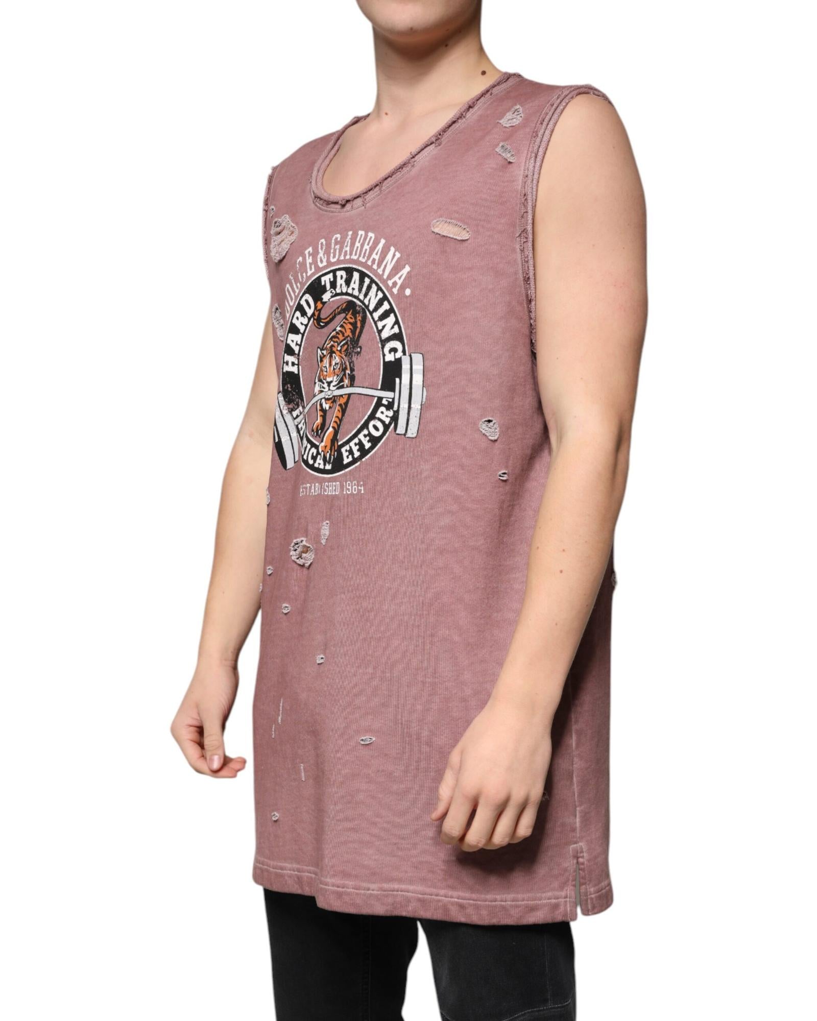 Dolce & Gabbana Cotton Round Neck Sleeveless T-Shirt