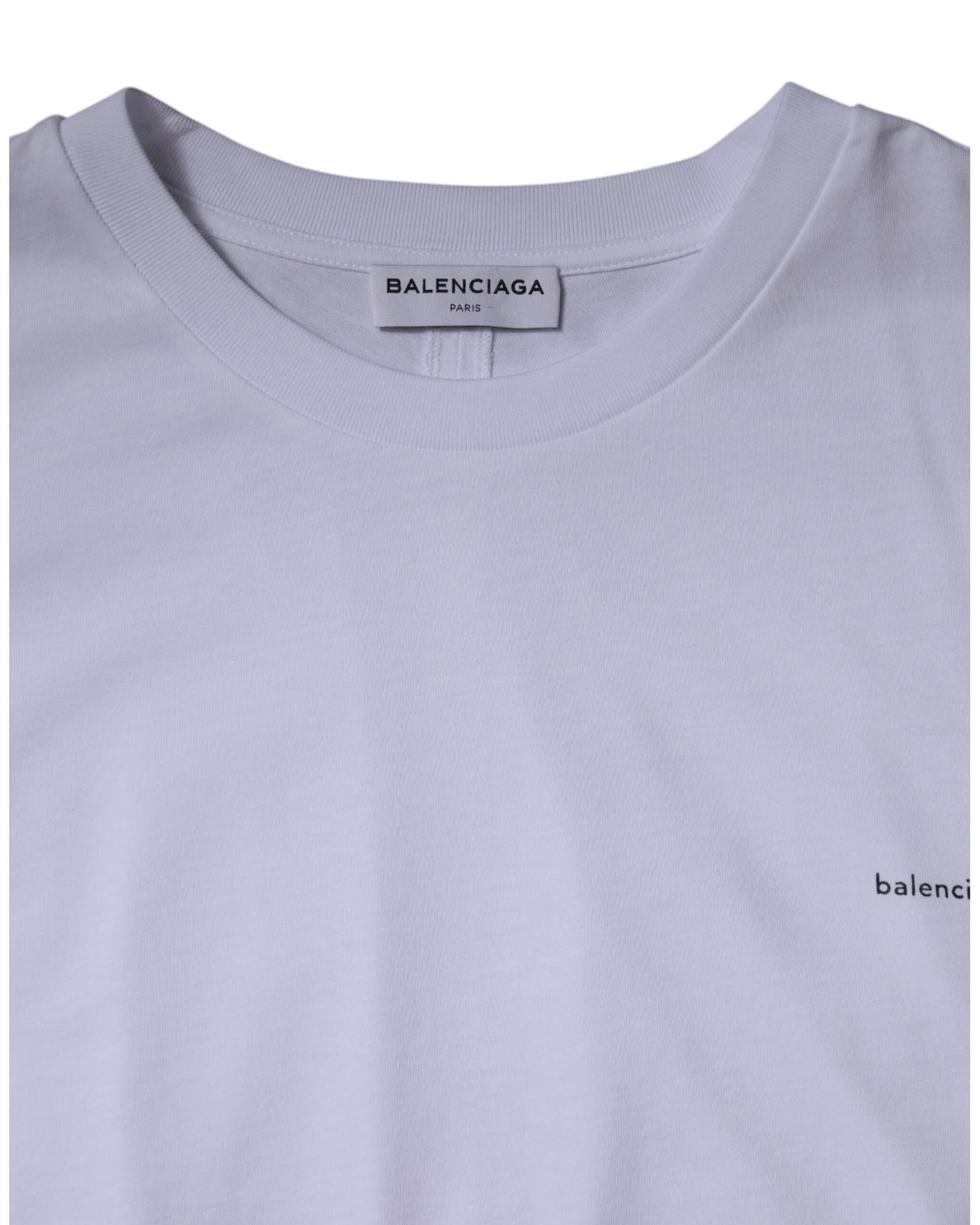 Balenciaga hort leeve Thirt Logoembroidered Men White Singlets