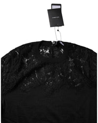 Dolce & Gabbana LaceDetailed Long Sleeve Pullover Women Black Tops