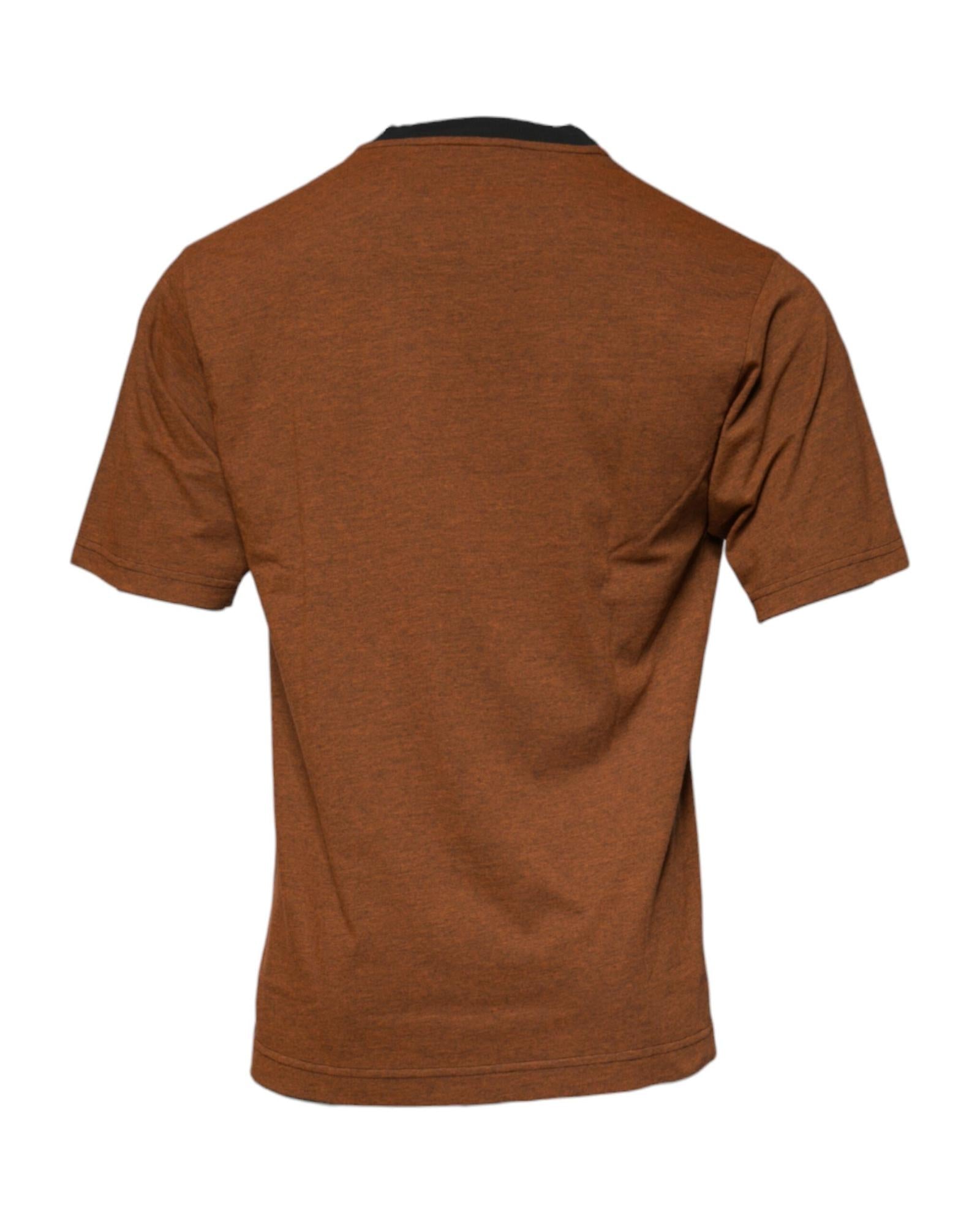 Dolce & Gabbana Short Sleeve Crew Neck TShirt Men Brown