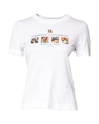 Dolce & Gabbana Tiger Graphic Tee Short Sleeve Women White Tops 6 White