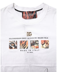Dolce & Gabbana Tiger Graphic Tee Short Sleeve Women White Tops