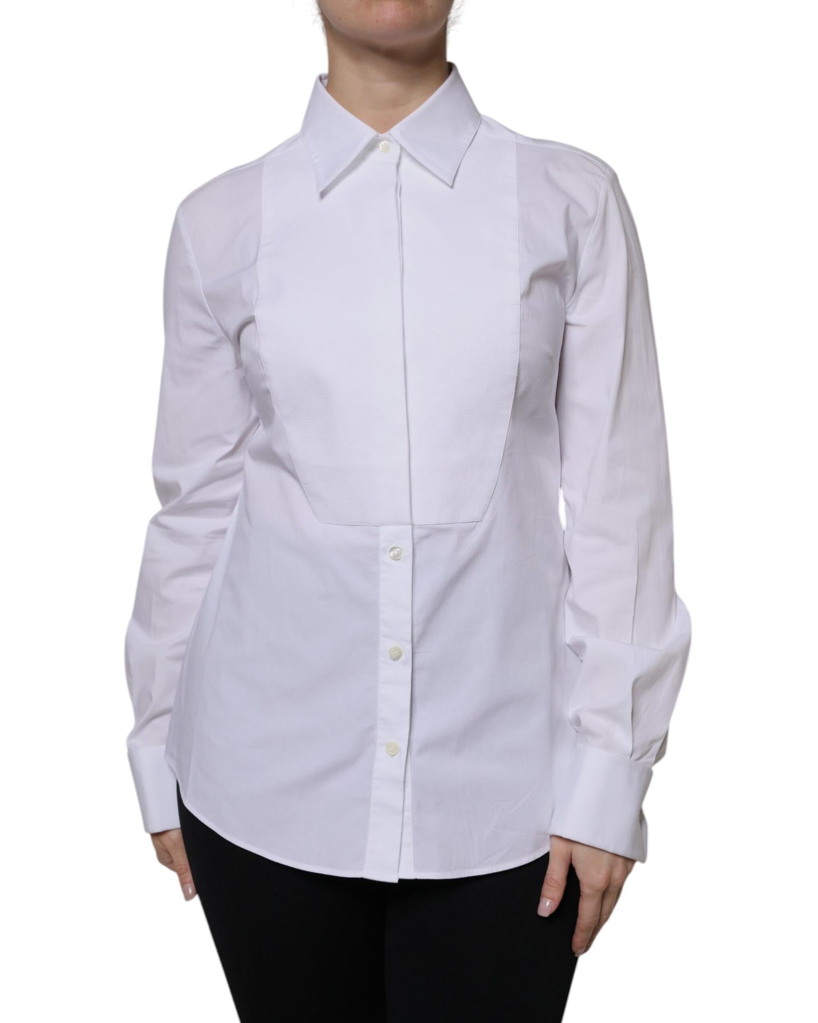Dolce & Gabbana Tailored Cotton Poplin Shirt Women White Tops 12 White