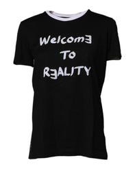 Dolce & Gabbana Reality Graphic Tee Short Sleeves Women Black Tops 4 Black