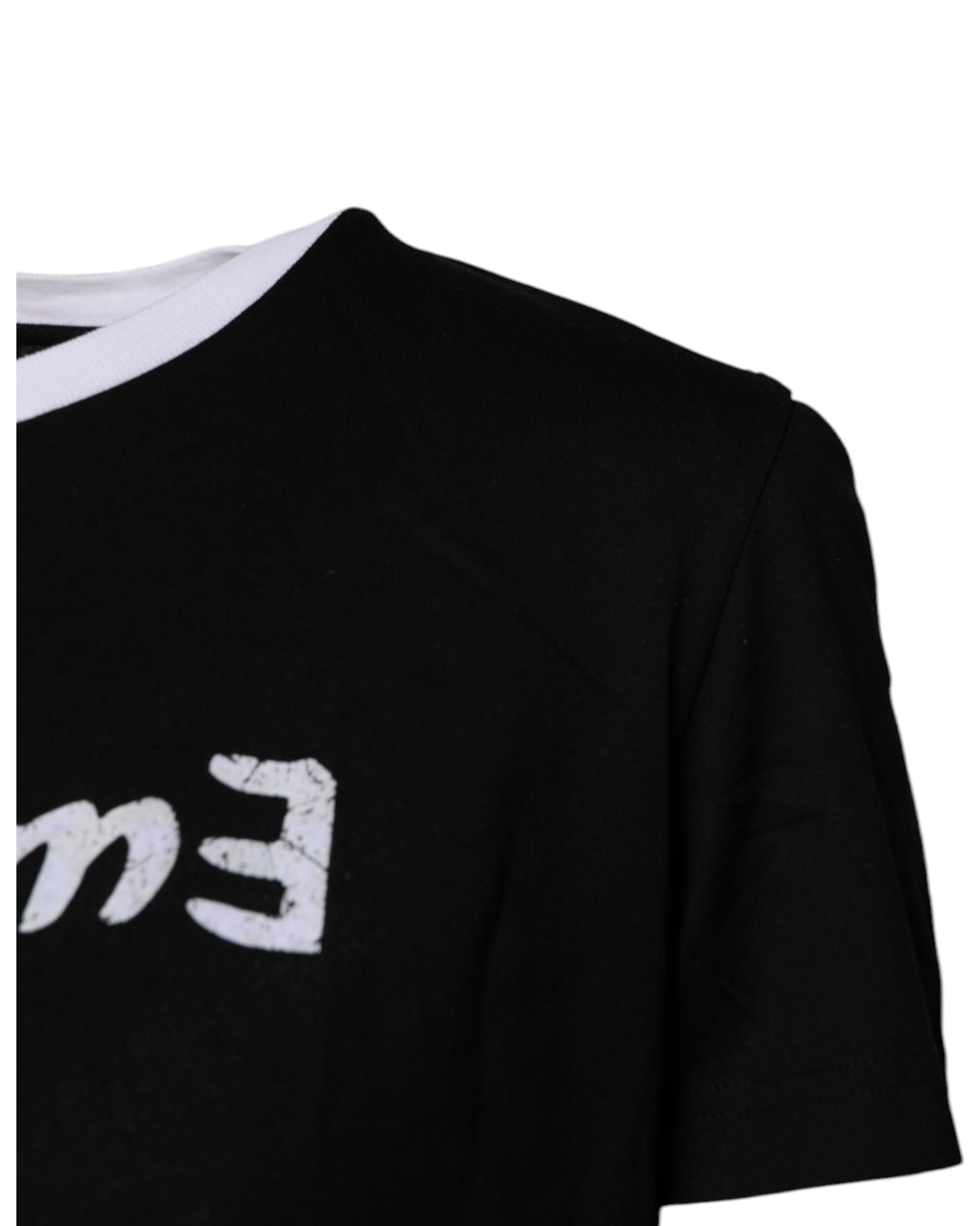 Dolce & Gabbana Reality Graphic Tee Short Sleeves Women Black Tops