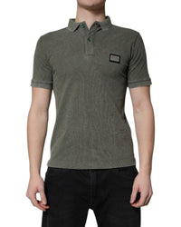 Dolce & Gabbana Short Sleeve Polo Shirt Men Green Regular L Green