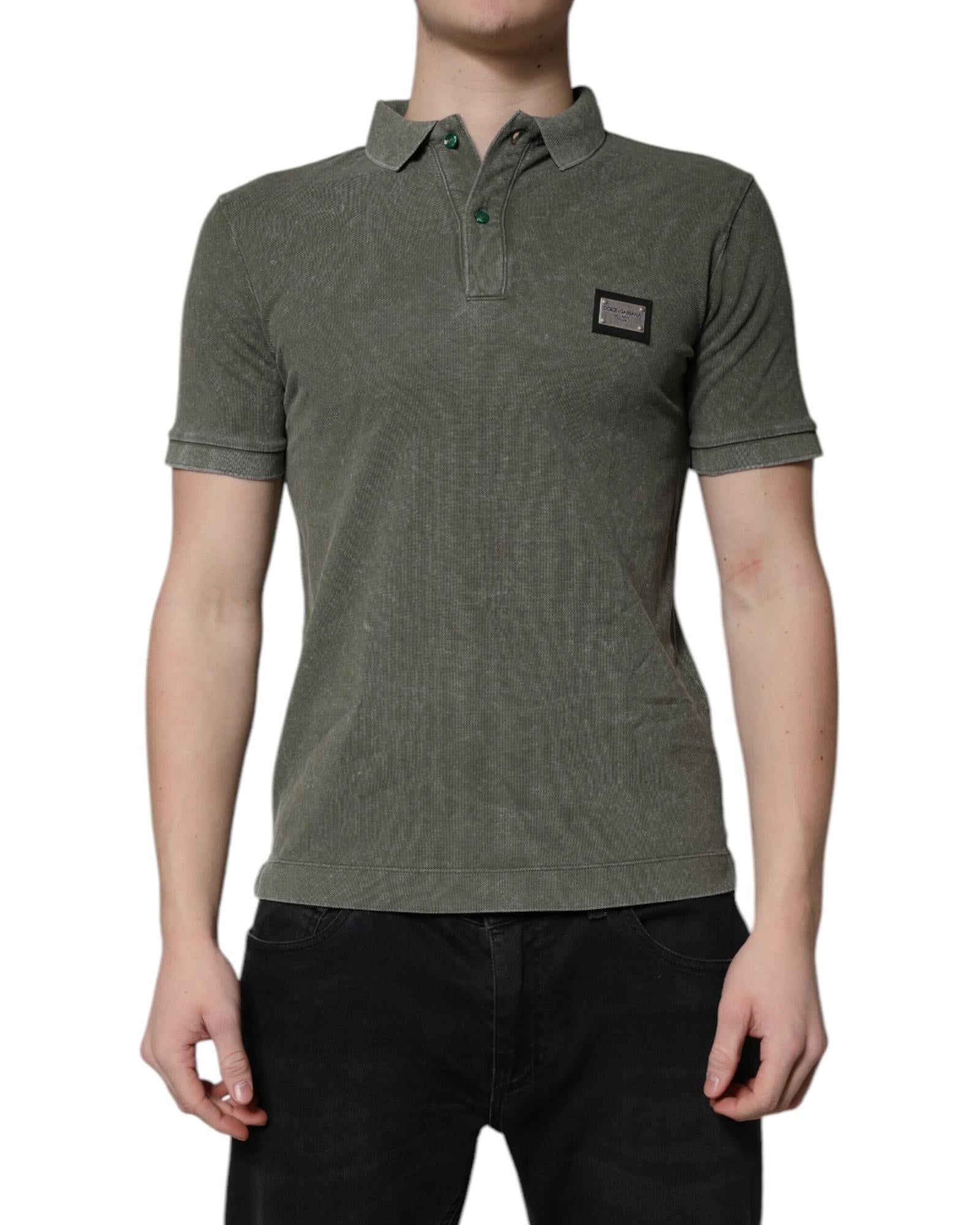 Dolce & Gabbana Short Sleeve Polo Shirt Men Green