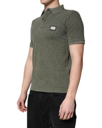 Dolce & Gabbana Short Sleeve Polo Shirt Men Green