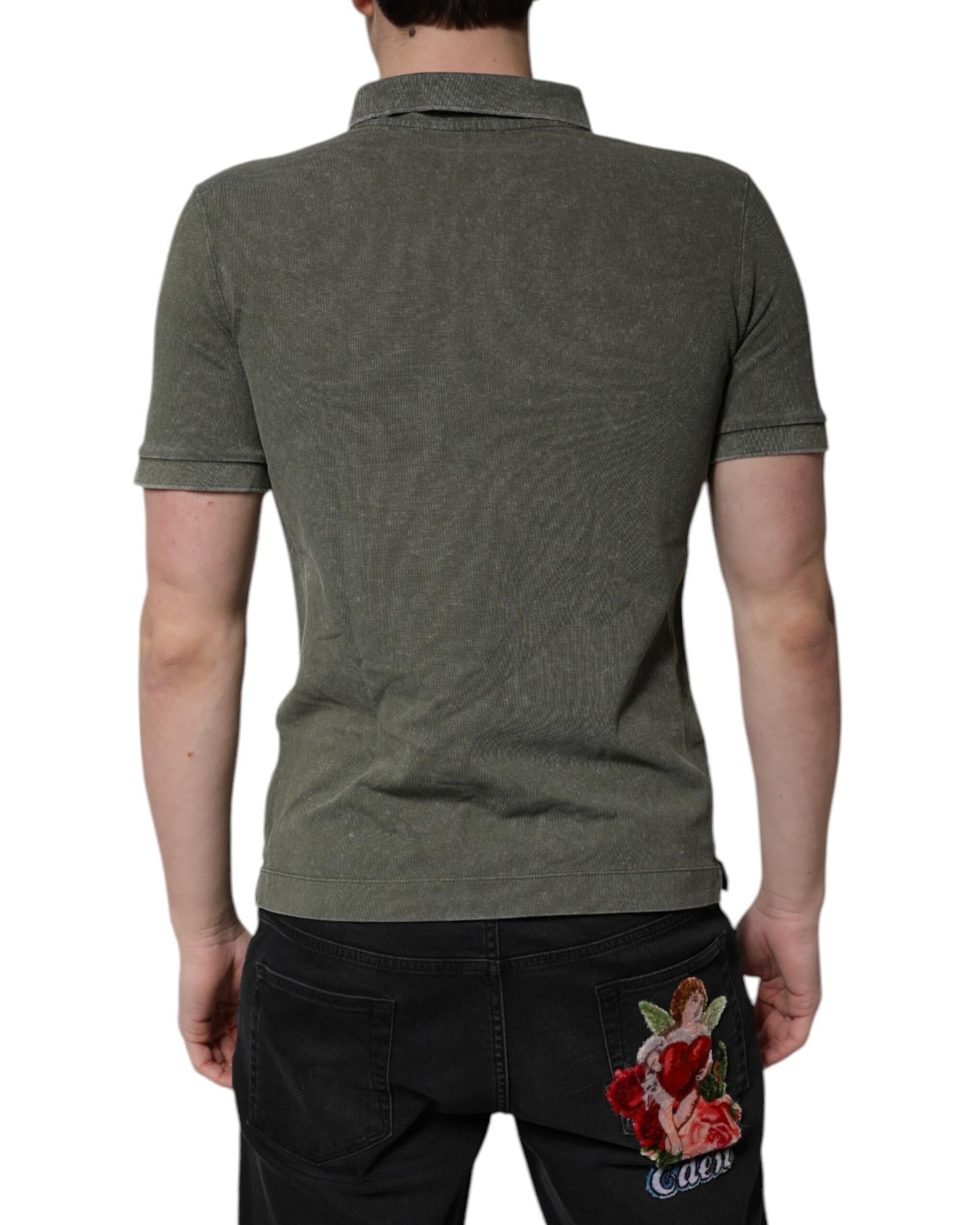 Dolce & Gabbana Short Sleeve Polo Shirt Men Green