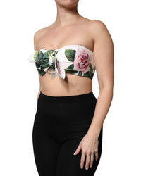 Dolce & Gabbana Floral Print Strapless Top Women White