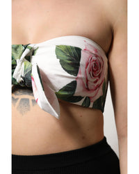 Dolce & Gabbana Floral Print Strapless Top Women White