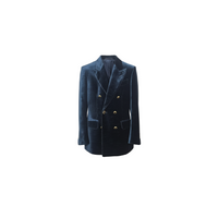 Tom Ford Velvet Double-Breasted Blazer with Gold Buttons