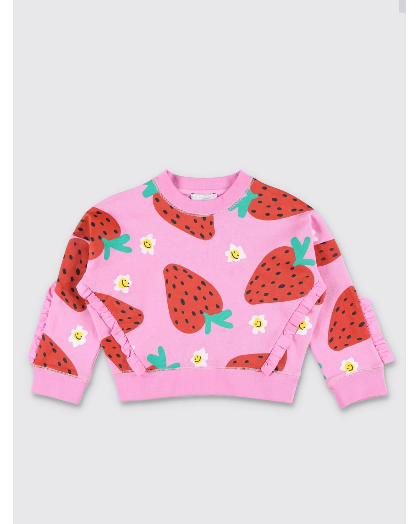 Stella Mccartney Kids Strawberry Print Pullover Sweater Kids Pink Ropes Cords & Slings