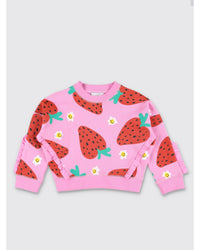 Stella Mccartney Kids Strawberry Print Pullover Sweater Kids Pink Ropes Cords & Slings
