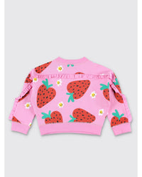 Stella Mccartney Kids Strawberry Print Pullover Sweater Kids Pink Ropes Cords & Slings