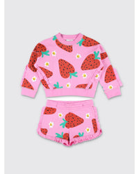 Stella Mccartney Kids Strawberry Print Pullover Sweater Kids Pink Ropes Cords & Slings