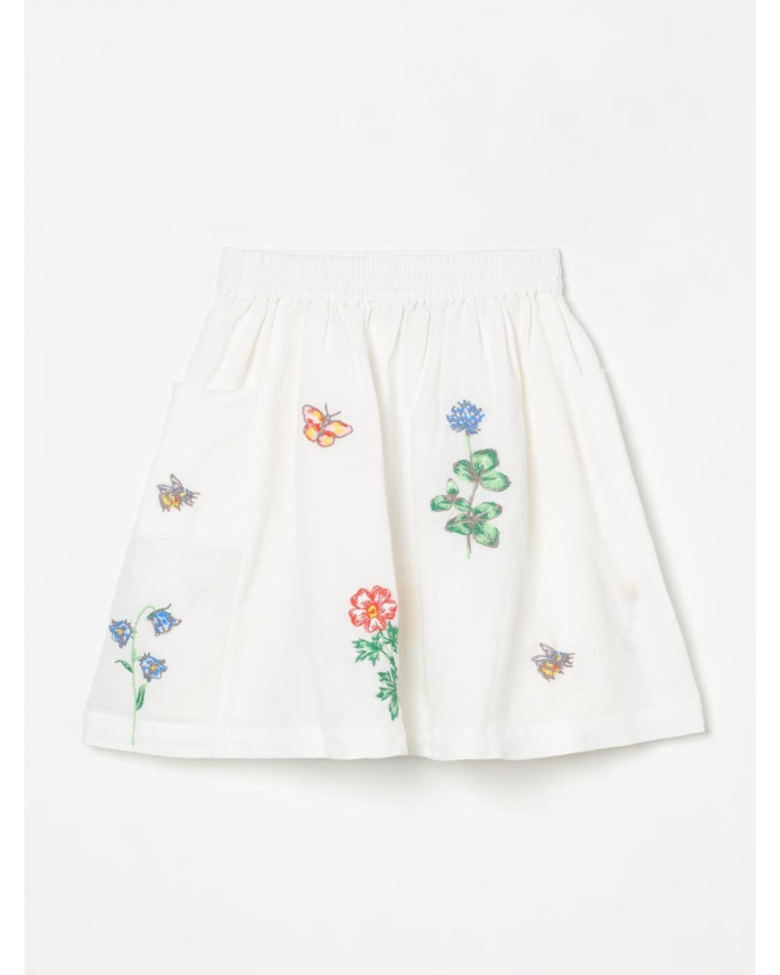Stella Mccartney Kids Kids Embroidered Floral ALine Skirt Ivory