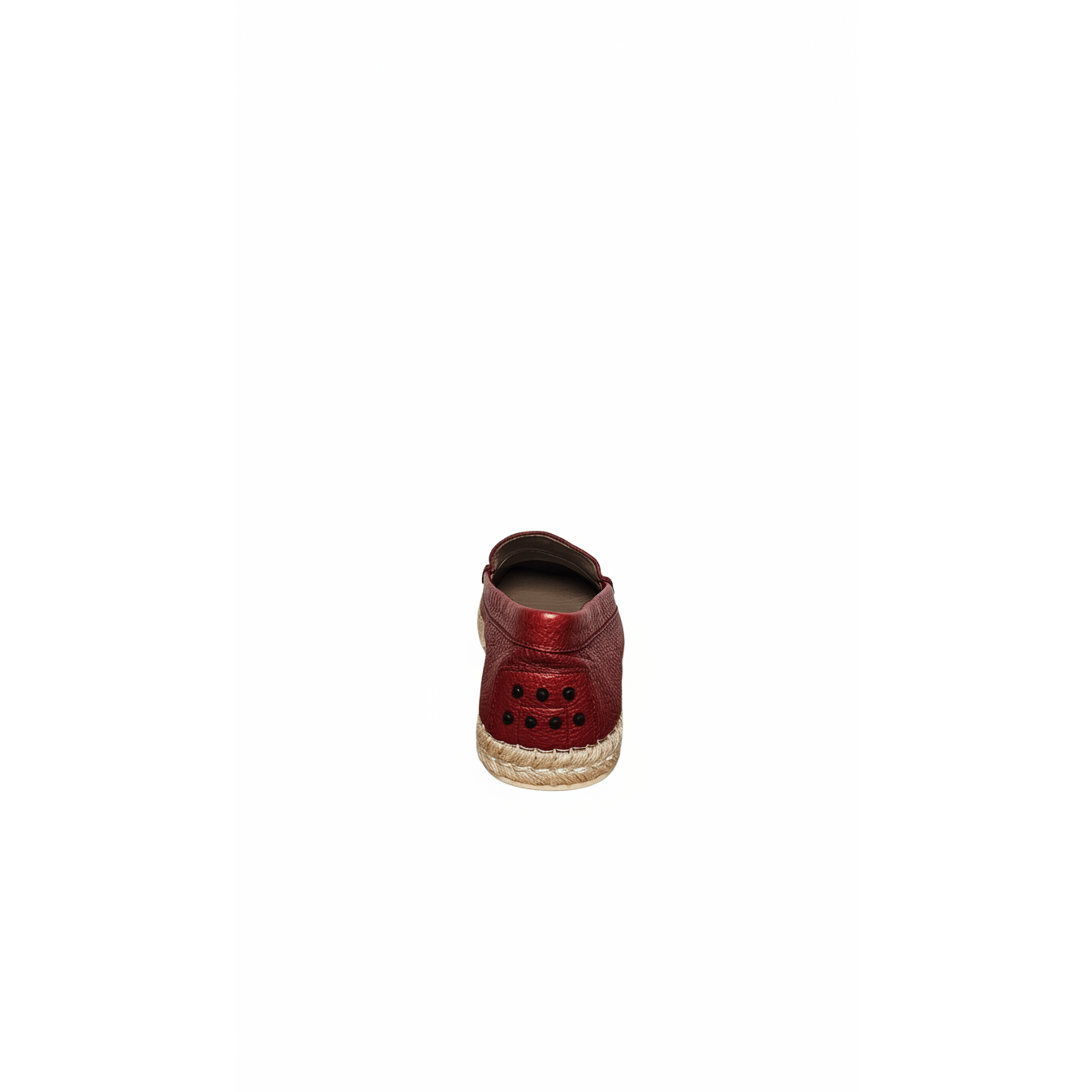 Tods Pebbled Leather Espadrille Loafers in Red
