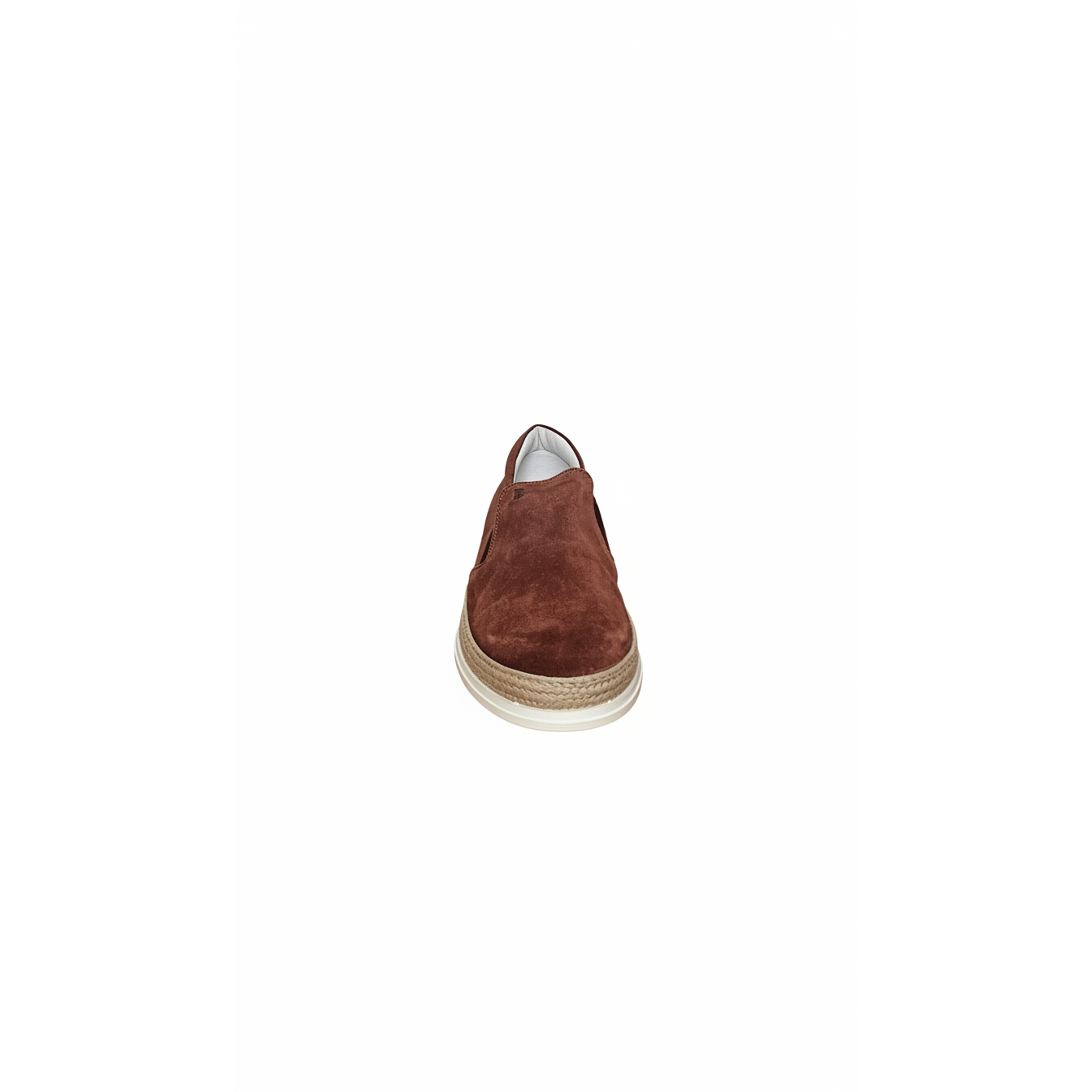 Tods Brown Leather Platform Espadrille Loafers