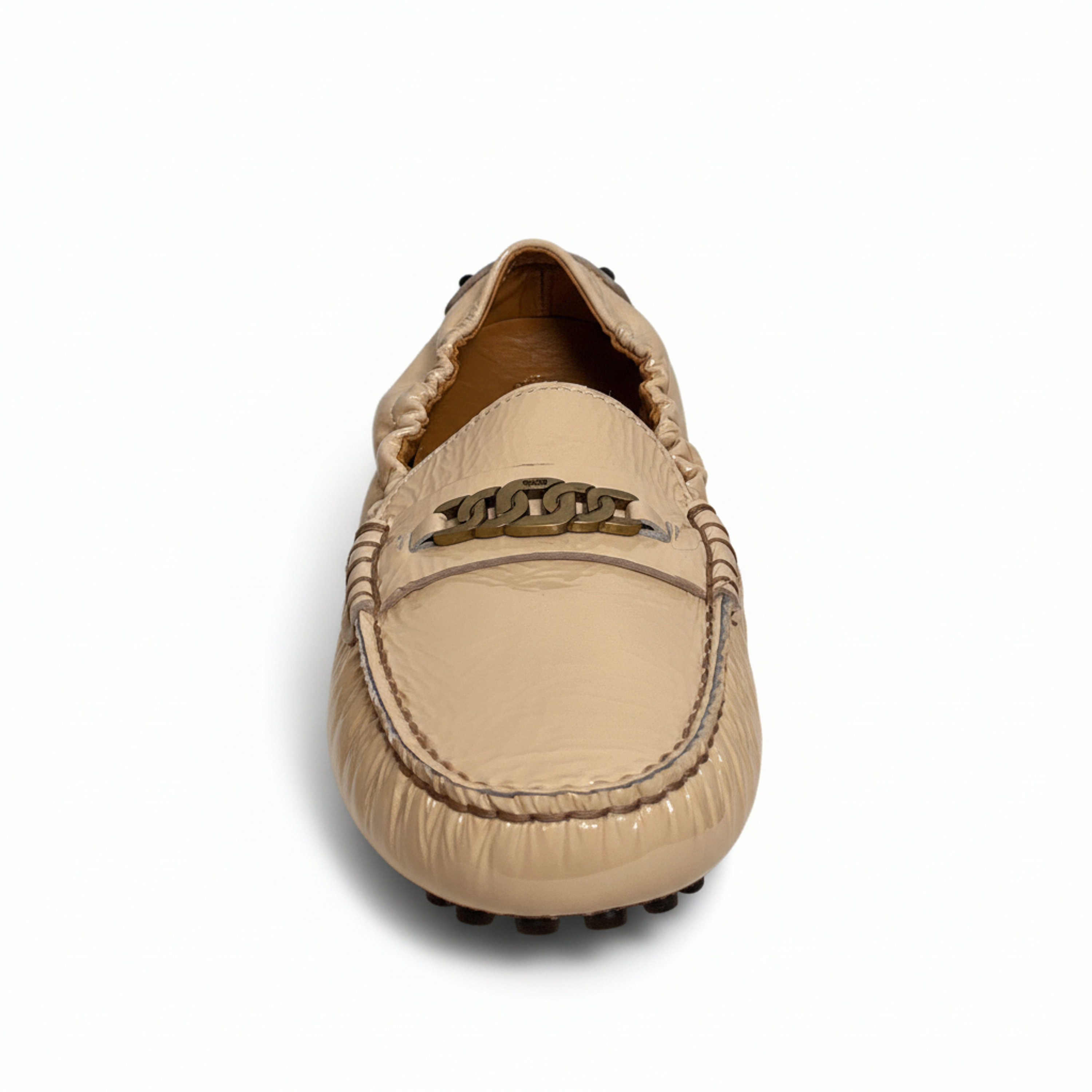 Tods Smooth Leather Slip-On Loafers in Beige