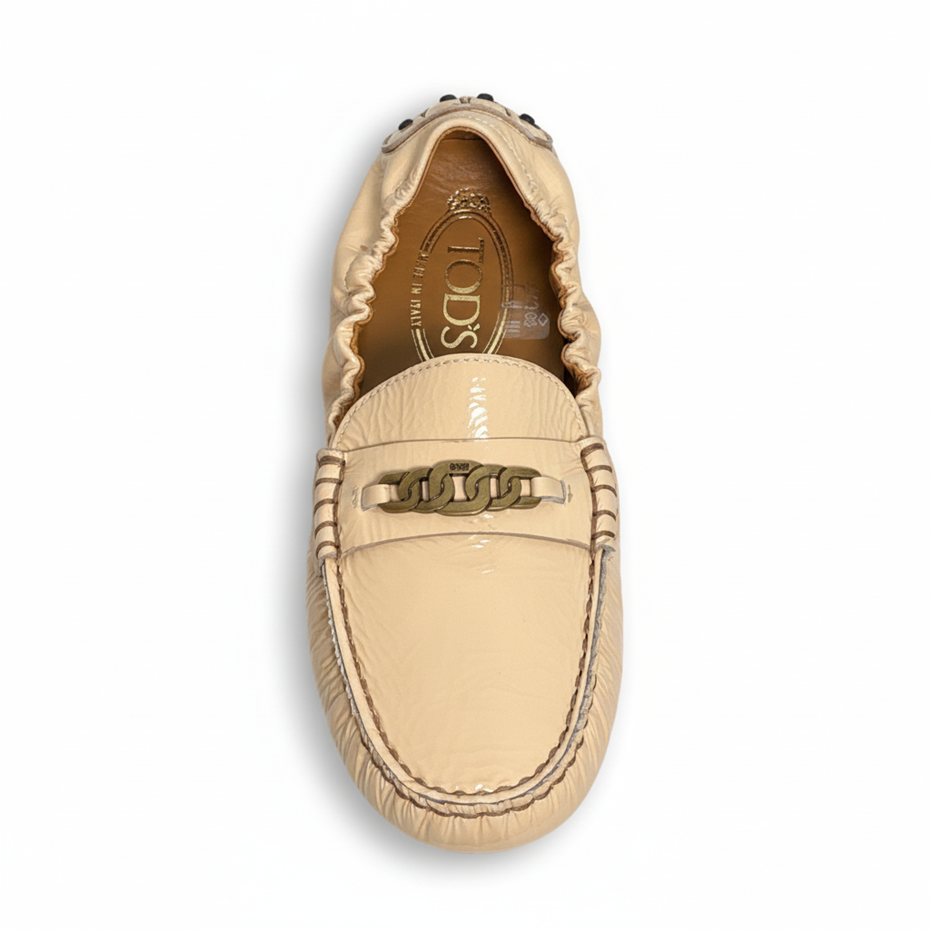 Tods Smooth Leather Slip-On Loafers in Beige